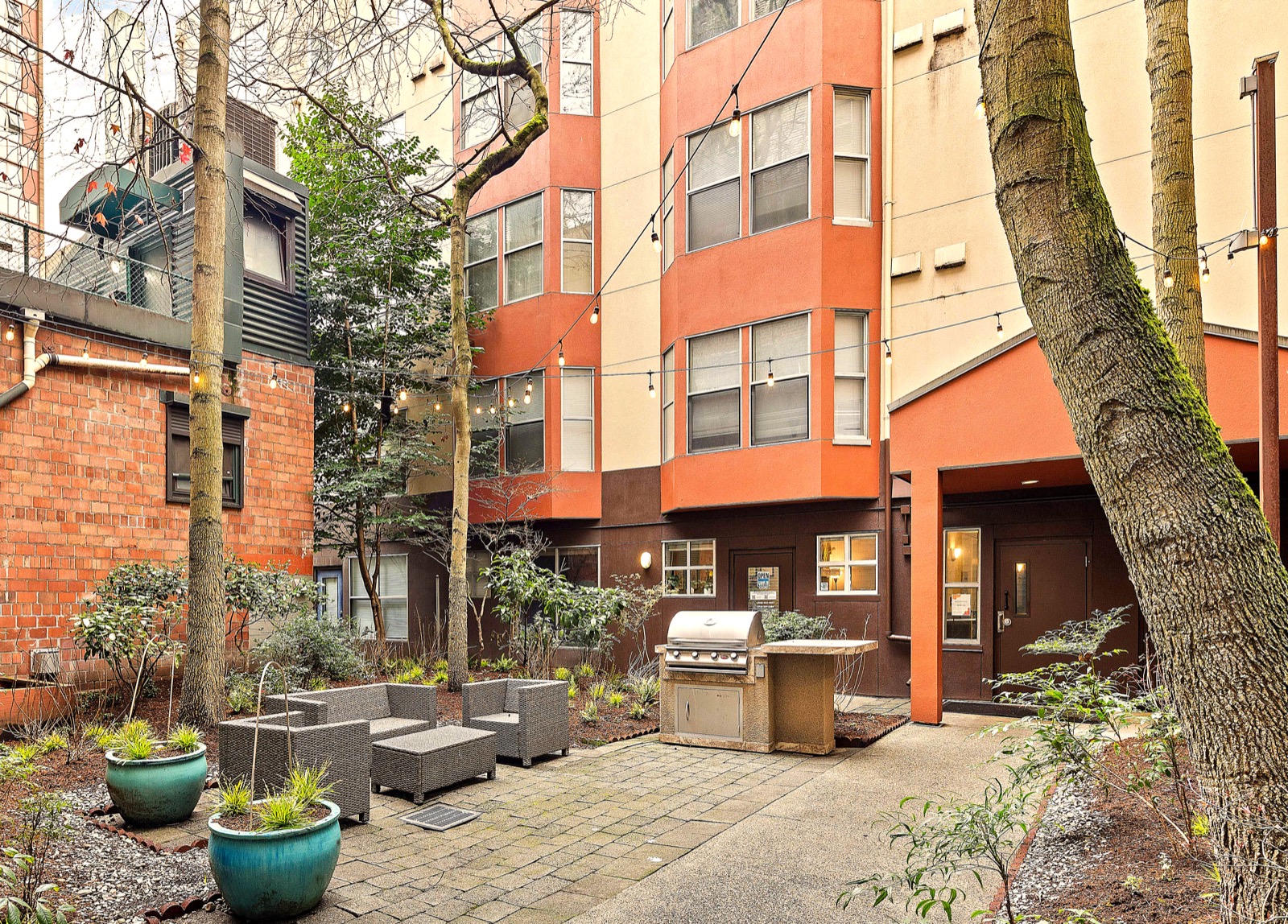 The courtyard, as built